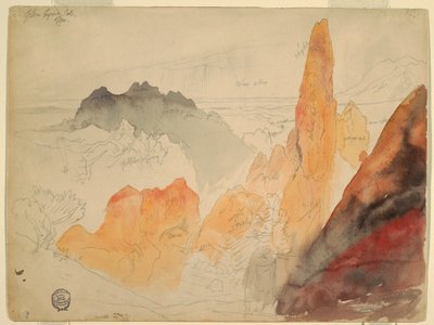 Drawing, Glen Eyrie, Colorado by Thomas Moran
